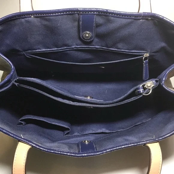 Coach pattern and striped shoulder bag - Picture 5 of 7